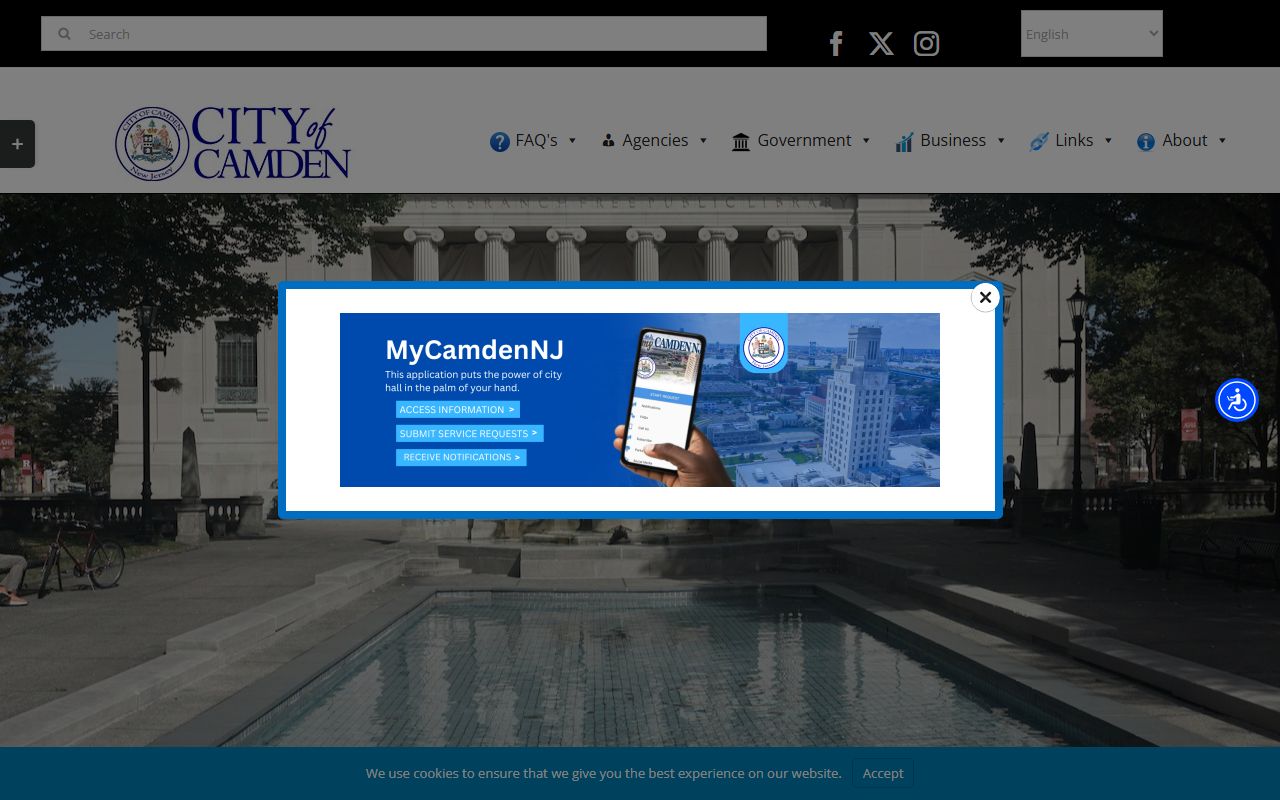 Camden City Clerk page for obituary and death record research