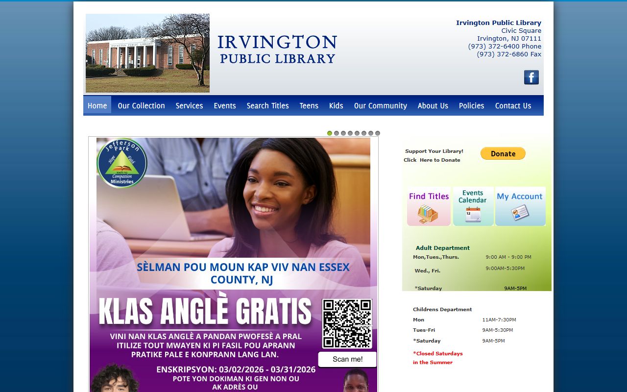 Irvington Public Library for obituary and death record research