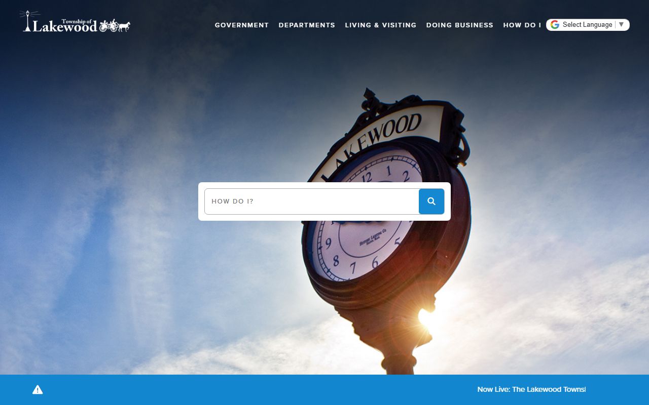 Lakewood Township homepage for obituary research resources