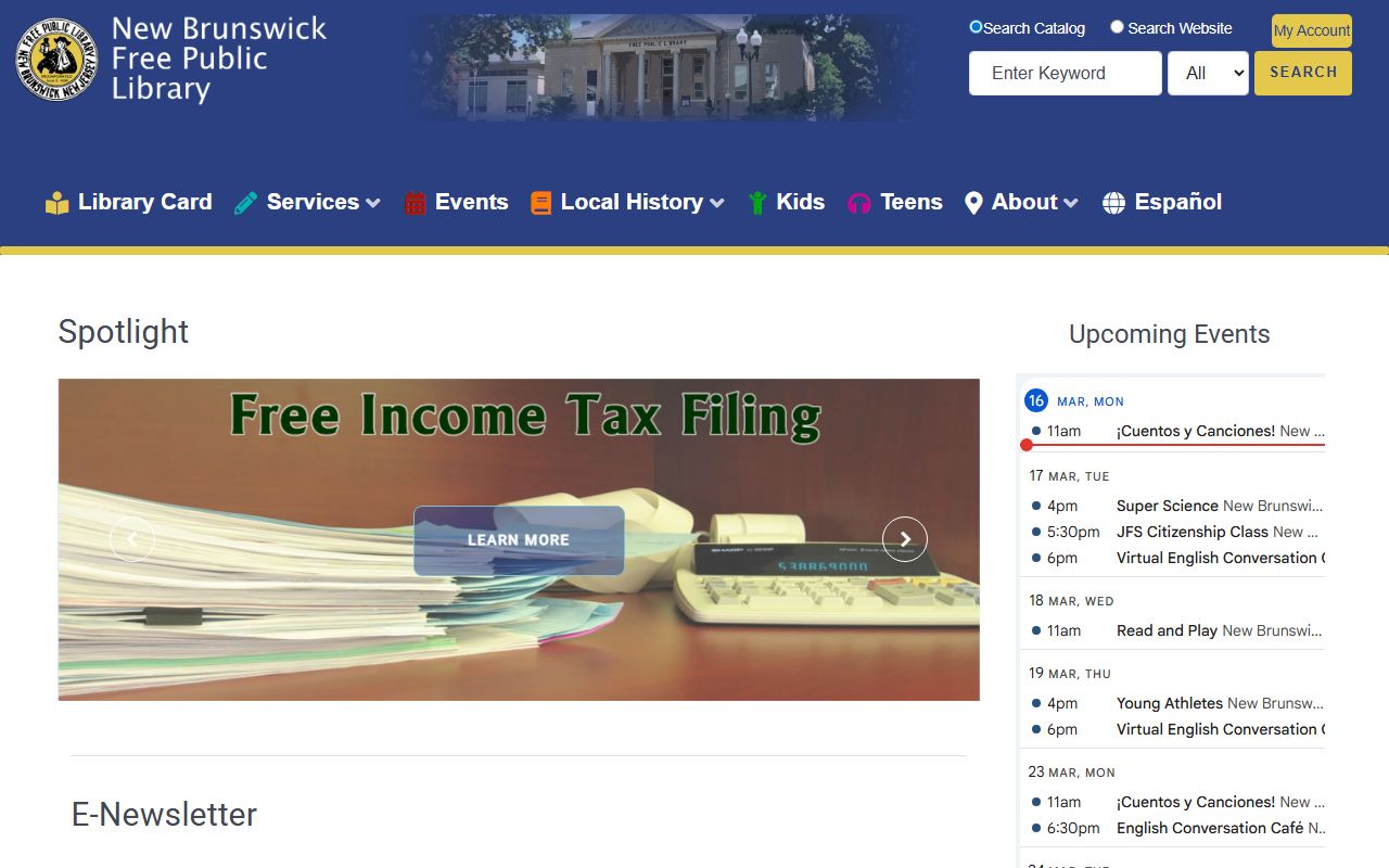 New Brunswick Free Public Library for obituary research