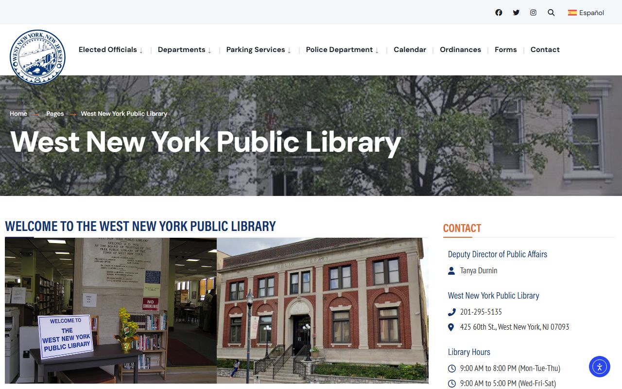 West New York Public Library for obituary and genealogy research