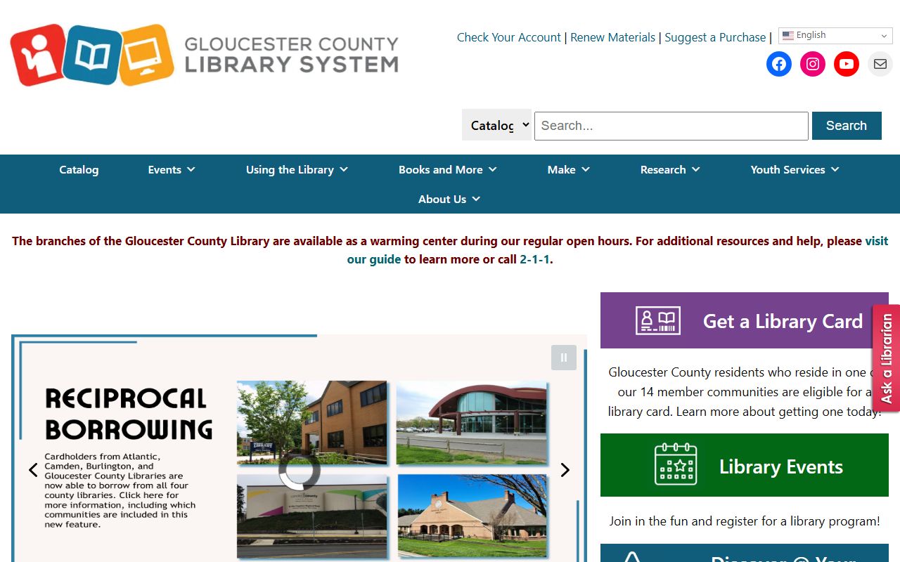 Gloucester County Library System for obituary research
