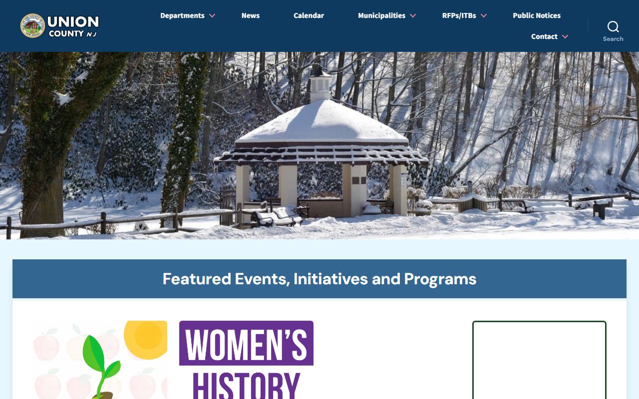 Union County government homepage for obituary and death record research