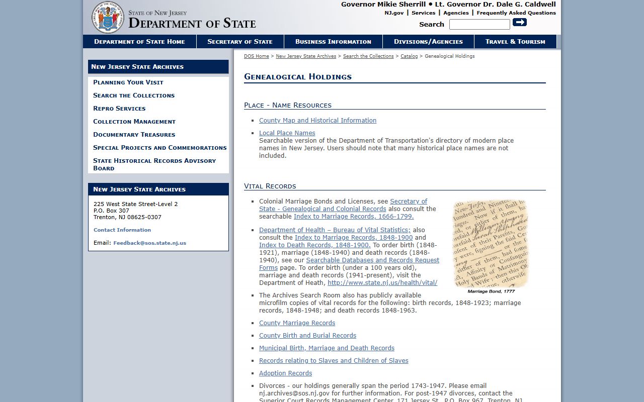 New Jersey genealogical holdings for obituary and death record research